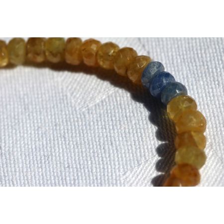 Saphir, gelb + blau + pink - Energiearmband  -Glaube öffnet unsere Herzen-