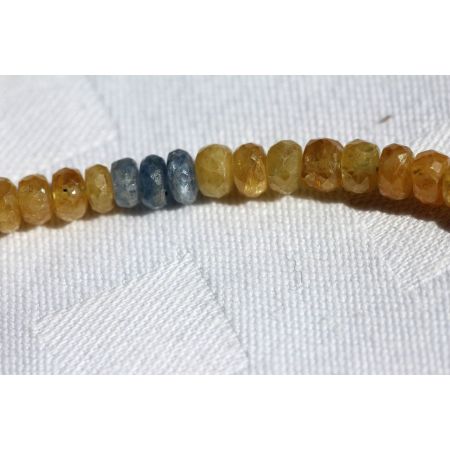 Saphir, gelb + blau + pink - Energiearmband  -Glaube öffnet unsere Herzen-