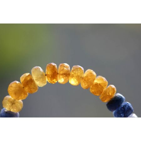 Saphir, gelb + blau + pink - Energiearmband  -Glaube öffnet unsere Herzen-