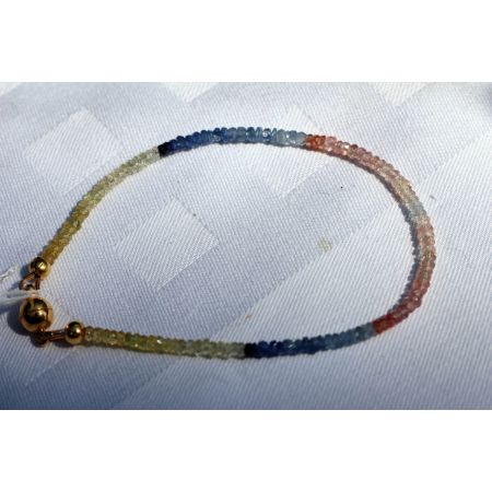 Saphir, bunt - Energiearmband  -Glaube öffnet unsere Herzen-