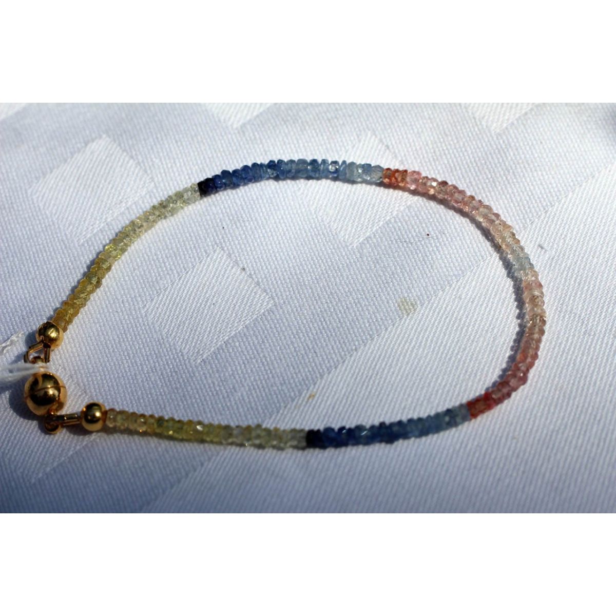 Saphir, bunt - Energiearmband  -Glaube öffnet unsere Herzen-