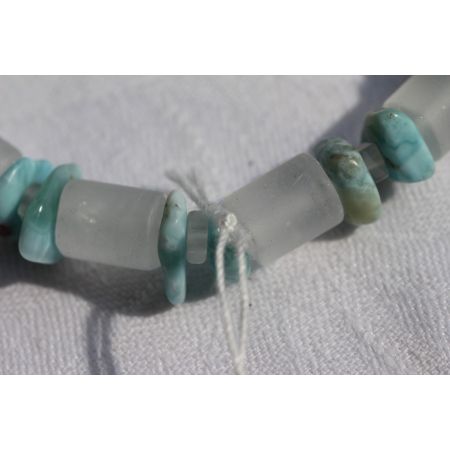 Larimar/Bergkristall-Energie-Armband   - Atlantisstein -