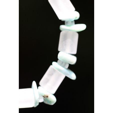 Larimar/Bergkristall-Energie-Armband   - Atlantisstein -