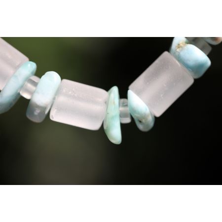 Larimar/Bergkristall-Energie-Armband   - Atlantisstein -