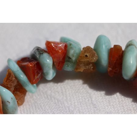 Larimar/Bergkristall-Energie-Armband   - Atlantisstein -