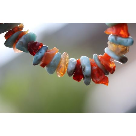 Larimar/Bergkristall-Energie-Armband   - Atlantisstein -