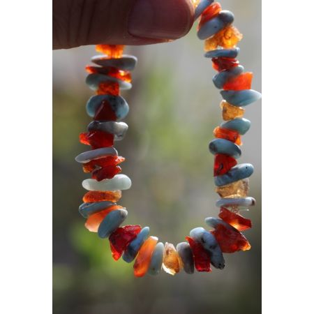 Larimar/Bergkristall-Energie-Armband   - Atlantisstein -