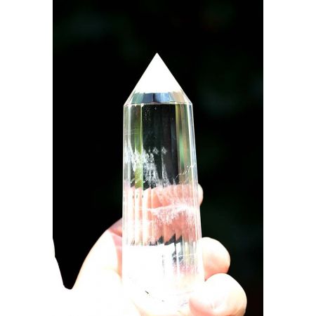 Bergkristall/Lemuria-24 Facetten-Vogel - Energie-Engelsstab