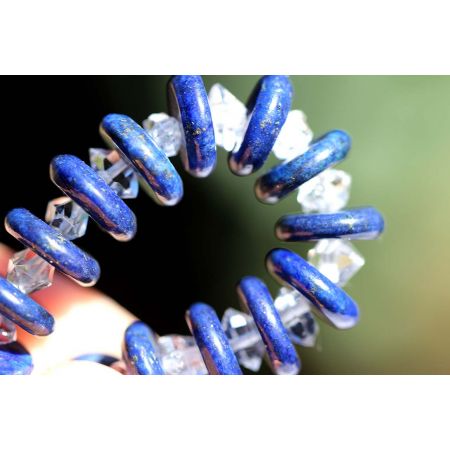 Herkimer + Lapis Lazuli-Energie-Armband