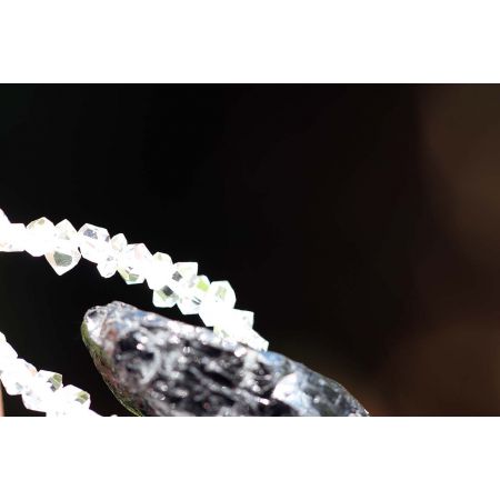 Herkimer Diamanten-Turmalinkern Schamanen-Energie-Kette -Seelenbefreiung-