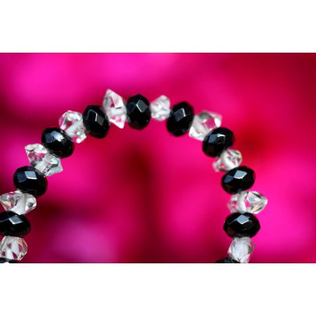 Herkimer Diamanten-Turmalinkern Schamanen-Energie-Kette -Seelenbefreiung-