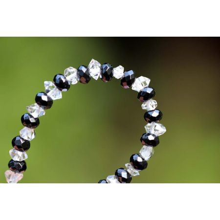 Herkimer Diamanten-Turmalinkern Schamanen-Energie-Kette -Seelenbefreiung-