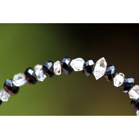 Herkimer Diamanten-Turmalinkern Schamanen-Energie-Kette -Seelenbefreiung-