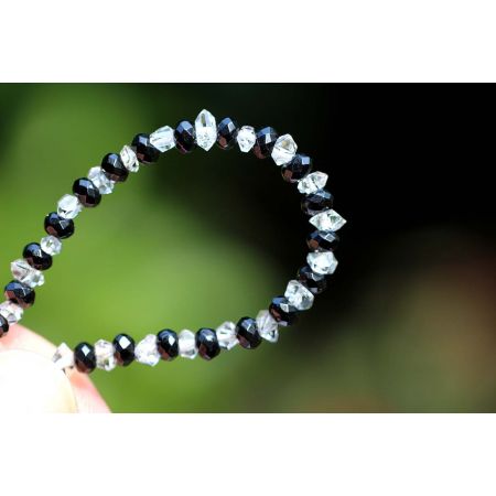 Herkimer Diamanten-Turmalinkern Schamanen-Energie-Kette -Seelenbefreiung-