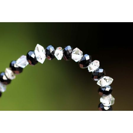 Herkimer Diamanten-Turmalinkern Schamanen-Energie-Kette -Seelenbefreiung-