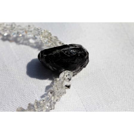 Herkimer Diamanten-Turmalinkern Schamanen-Energie-Armband-Seelenbefreiung-