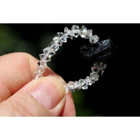 Herkimer Diamanten-Turmalinkern Schamanen-Energie-Armband-Seelenbefreiung-