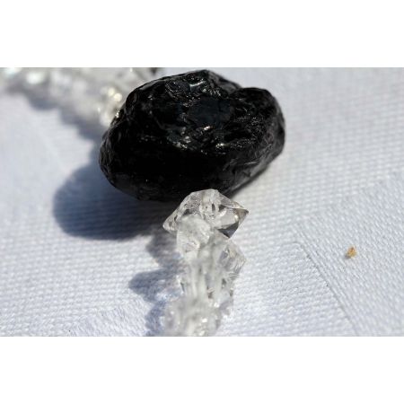 Herkimer Diamanten-Turmalinkern Schamanen-Energie-Armband-Seelenbefreiung-