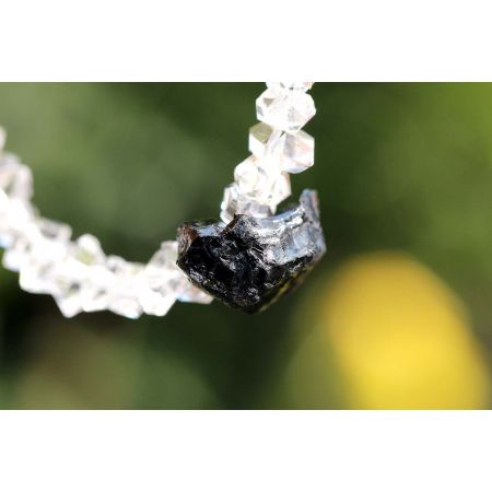 Herkimer Diamanten-Turmalinkern Schamanen-Energie-Armband-Seelenbefreiung-