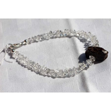 Herkimer Diamanten-Turmalinkern Schamanen-Energie-Armband-Seelenbefreiung-