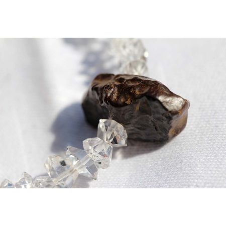 Herkimer Diamanten-Turmalinkern Schamanen-Energie-Armband-Seelenbefreiung-