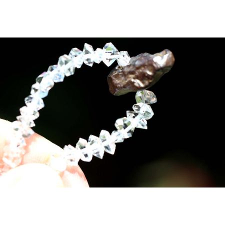 Herkimer Diamanten-Turmalinkern Schamanen-Energie-Armband-Seelenbefreiung-