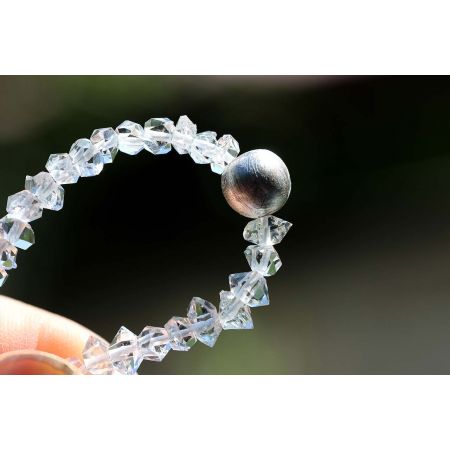 Herkimer Diamanten-Turmalinkern Schamanen-Energie-Armband-Seelenbefreiung-