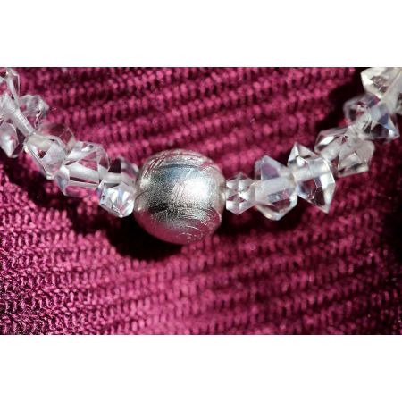 Herkimer + Meteoritkugel - Energiearmband  -powerful healer-