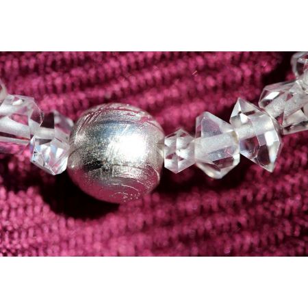 Herkimer + Meteoritkugel - Energiearmband  -powerful healer-