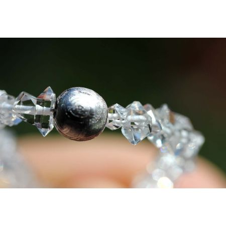 Herkimer + Meteoritkugel - Energiearmband  -powerful healer-