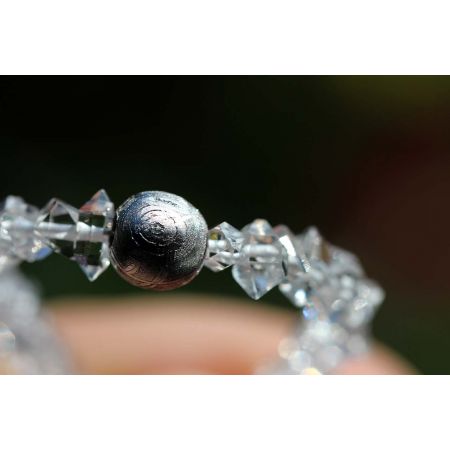 Herkimer + Meteoritkugel - Energiearmband  -powerful healer-