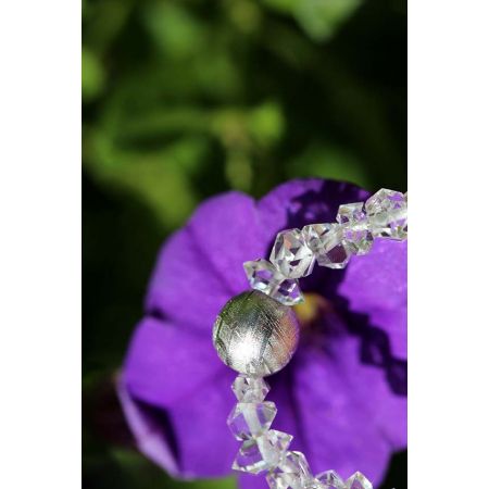 Herkimer + Meteoritkugel - Energiearmband  -powerful healer-