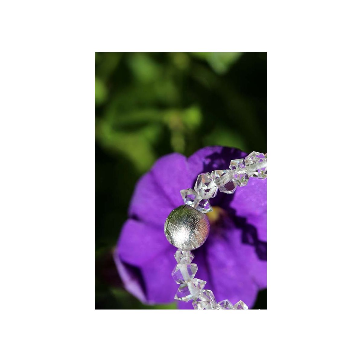 Herkimer + Meteoritkugel - Energiearmband  -powerful healer-