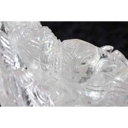 Bergkristall-Energie-Ganesha (mit Sonnenbogen des Lichts)