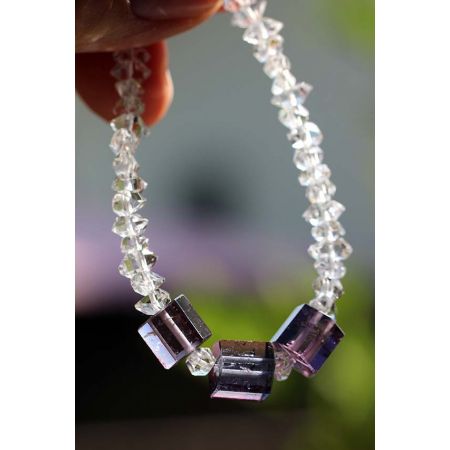 Herkimer Diamanten-Energie-Armband mit Center-Herkimer