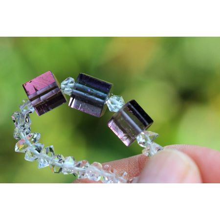 Herkimer Diamanten-Energie-Armband mit Center-Herkimer