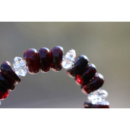 Granat + Bergkristall - Energie - Armband