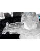 Bergkristall-Energie-Shivalingam mit 4 Köpfen + Yoni, getrennt / zwei Stücke (Säule des Lichts)