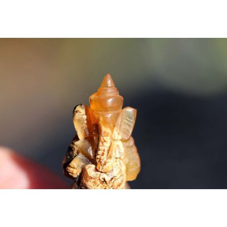 Mini-Burma-Bernstein-Ganesha-Amulett  -Glück und Erfolg-