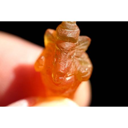 Mini-Burma-Bernstein-Ganesha-Amulett  -Glück und Erfolg-