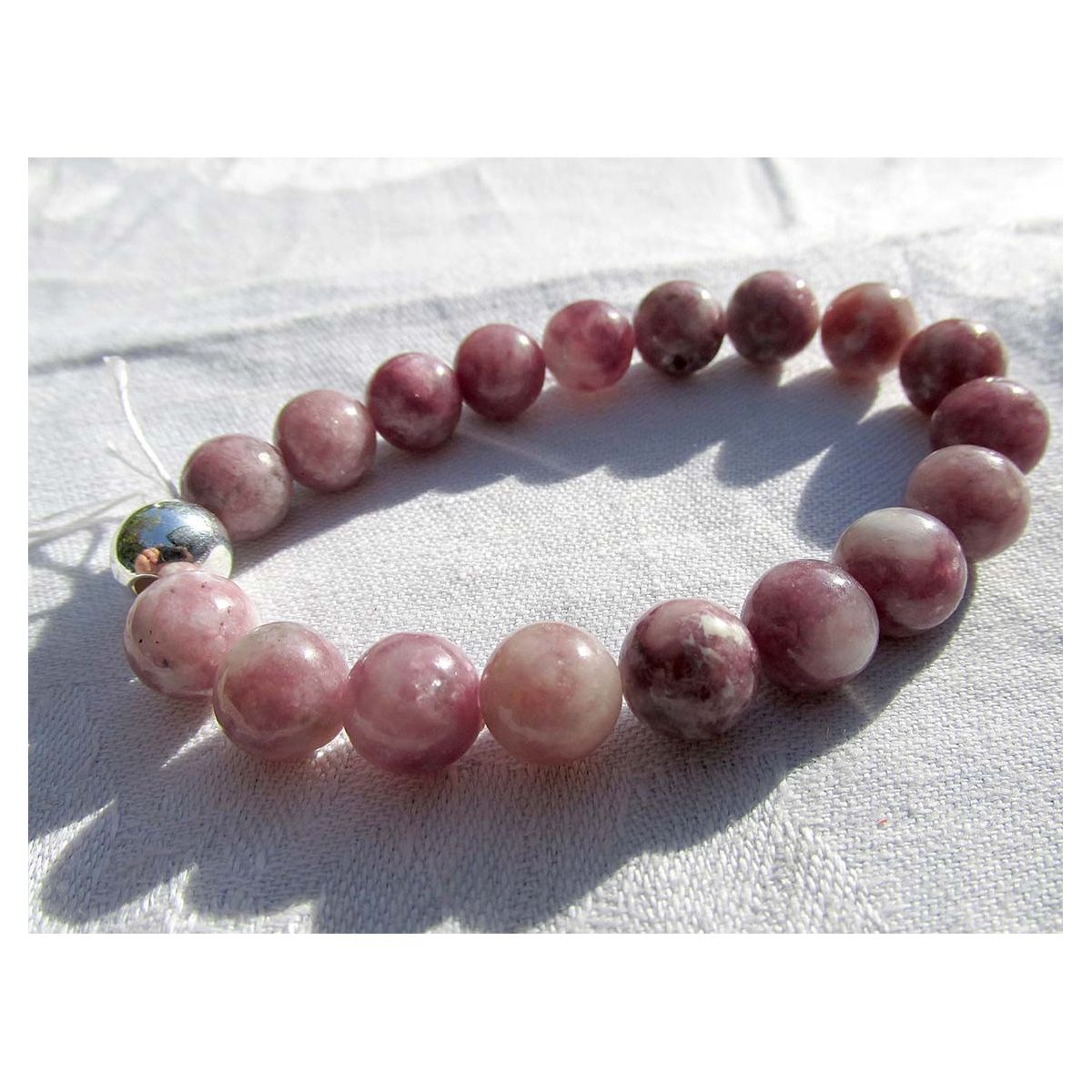 Lepidolith-Energie-Armband  (Schutzstein des inneren Friedens)