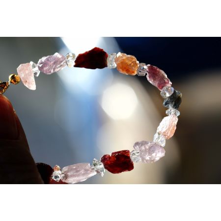 Tansanit + Spinell + Herkimer-Energiearmband