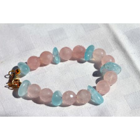 Topas + Rosenquarz-Energie-Armband (Einweihung)