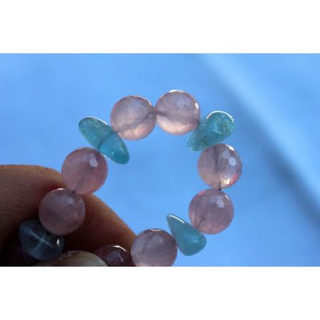 Topas + Rosenquarz-Energie-Armband (Einweihung)