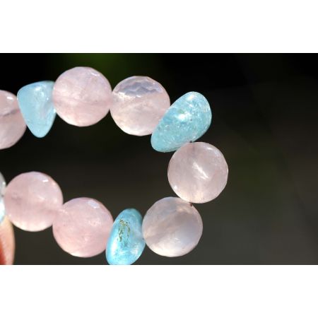 Topas + Rosenquarz-Energie-Armband (Einweihung)