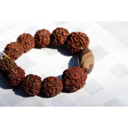 Rudrakshas + Shiva-Lingam-Energie-Armband (Shivas Tränen)