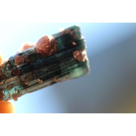 Turmalin Var. Indigolith-blauer Turmalin+Verdelth, grün-Energie-Kristall (Gottes Geschenke enden nie)