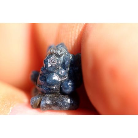 Saphir, blau-Mini-Energie-Ganesha, sitzend (Reinheit)