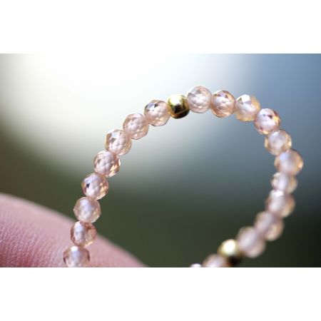 Natur-Zirkon-Kugeln, facettiert, hellbraun-Energie-Armband (Eintauchen in Energien)