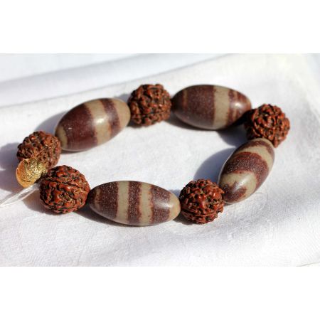 Rudrakshas+Shiva-Lingam - Energie-Armband(Shivas Tränen)